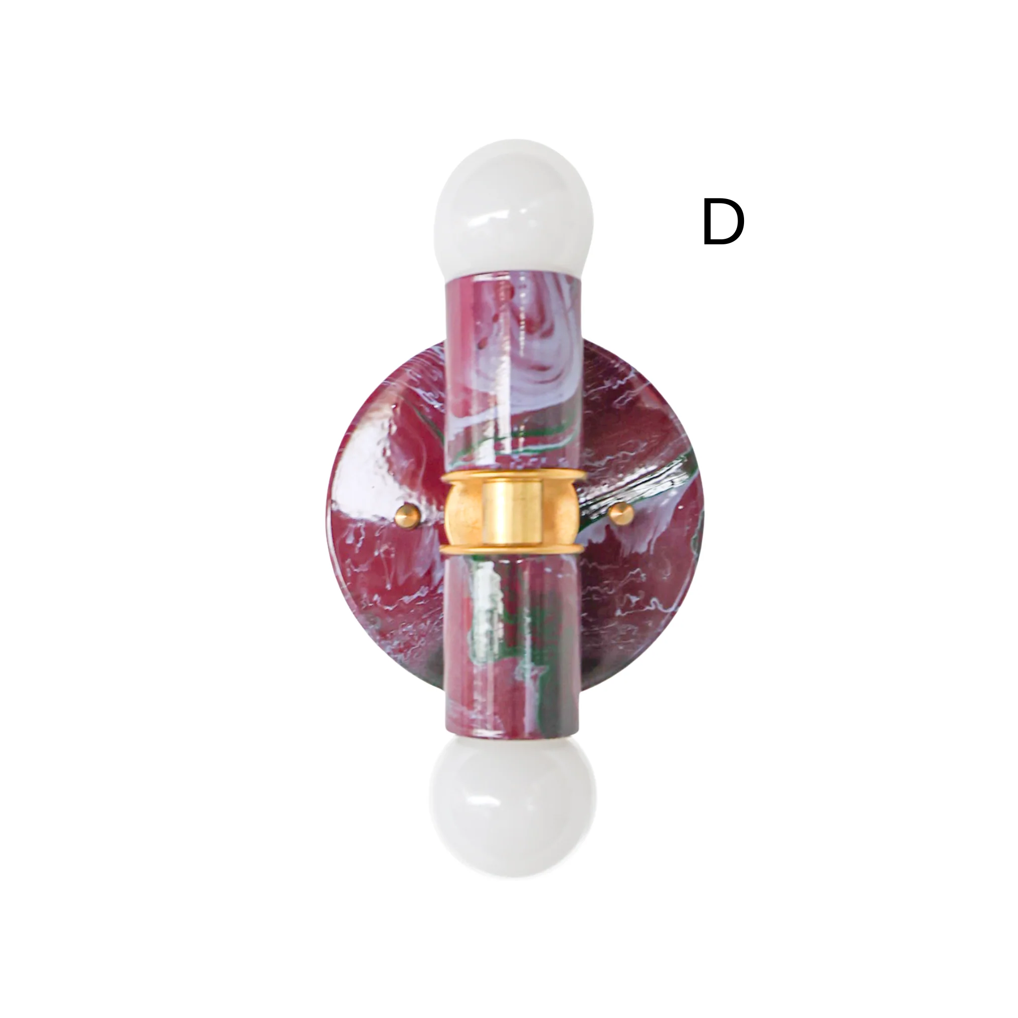 Black Cherry, Olive, & Lilac Marbled Thalia Sconces - Image 5