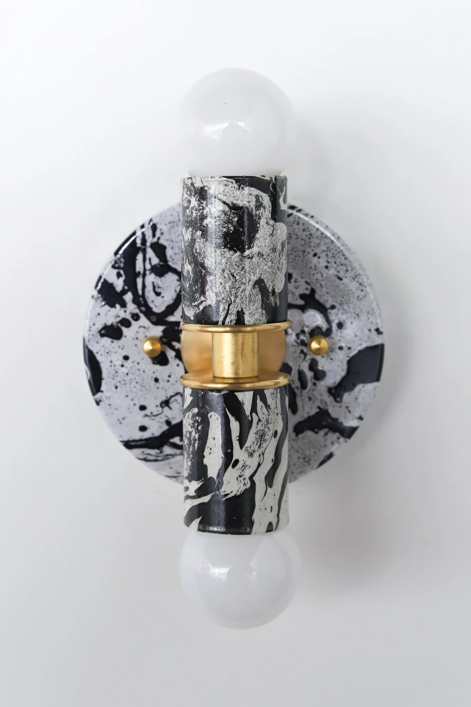 Black & White Marbled Small Thalia Sconce - Image 7