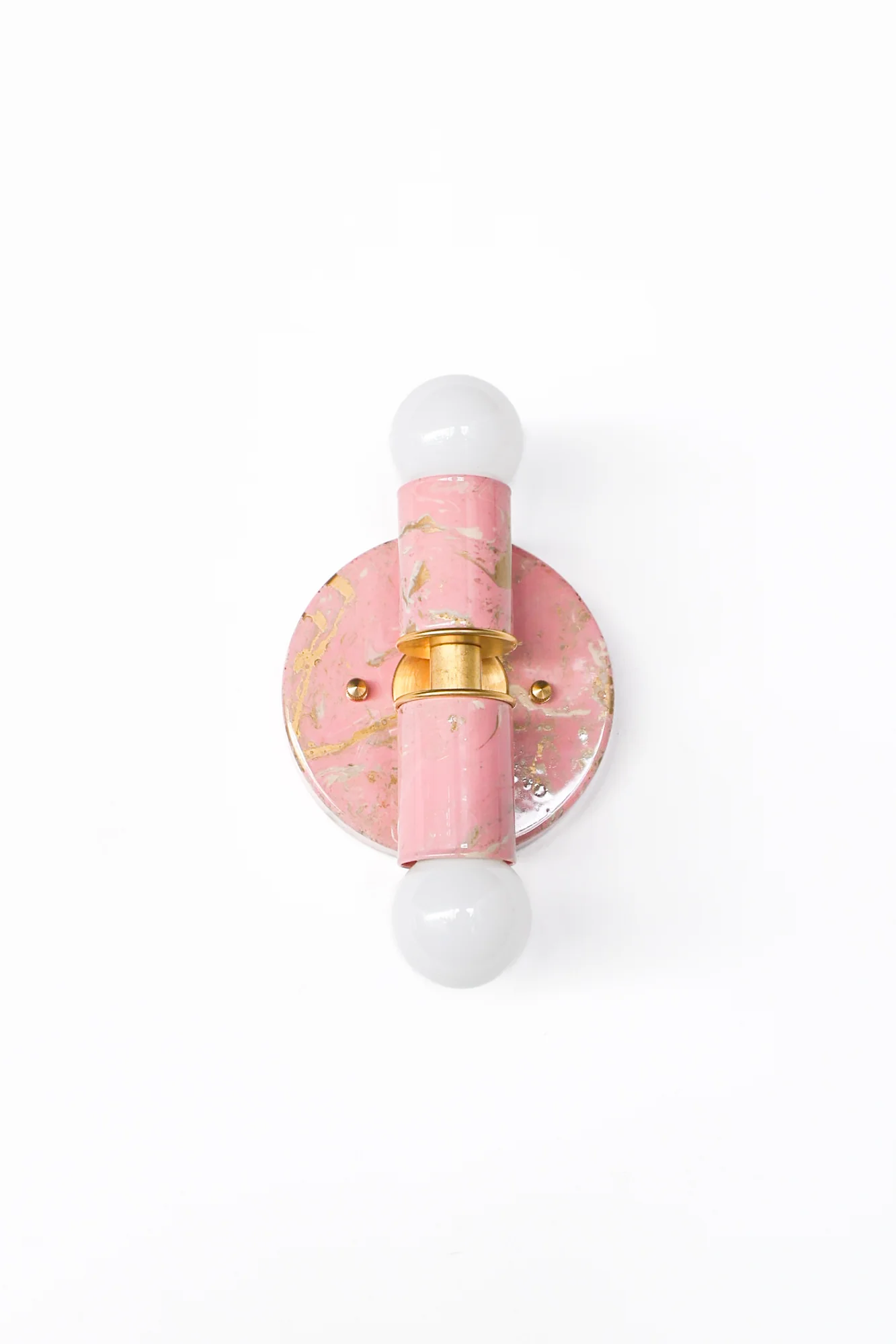 Blush Pink, Cream, & Gold Marbled Small Thalia Sconces - Image 8