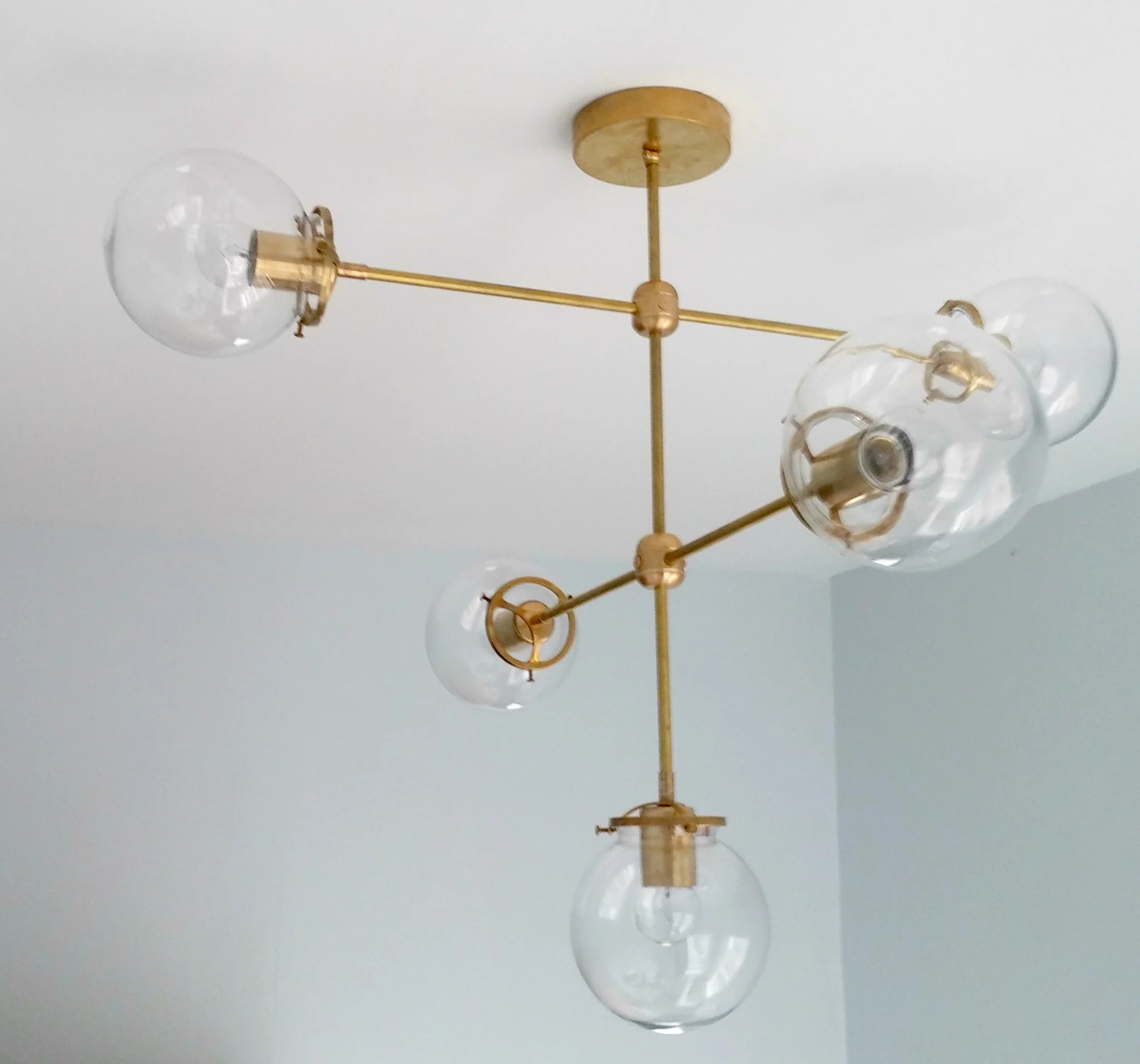 Cabildo Chandelier: Large Brass or Chrome and Glass modern chandelier - Image 8