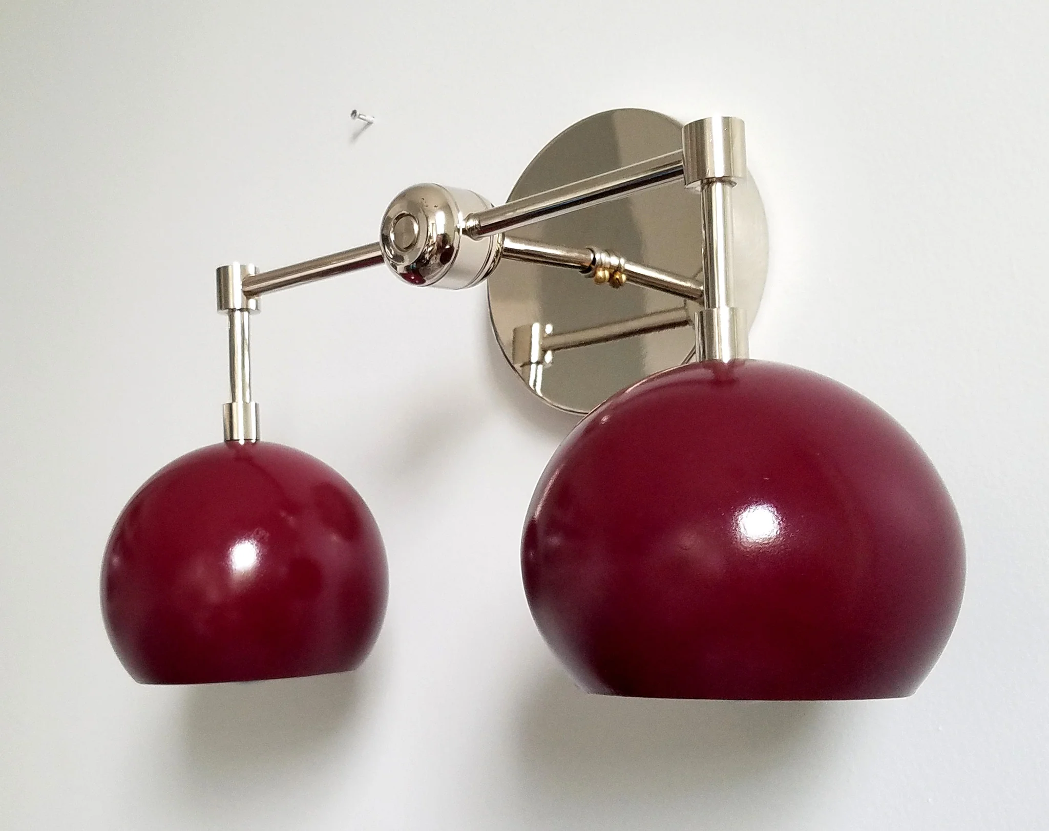 Double Loa Sconce with Black Cherry Shades - Image 6