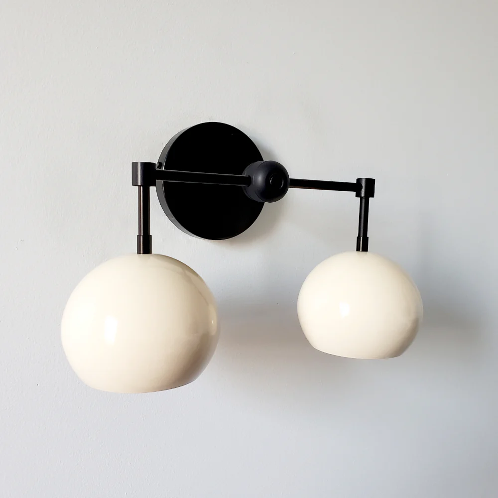 Double Loa Sconce with Cream Shades - Image 4
