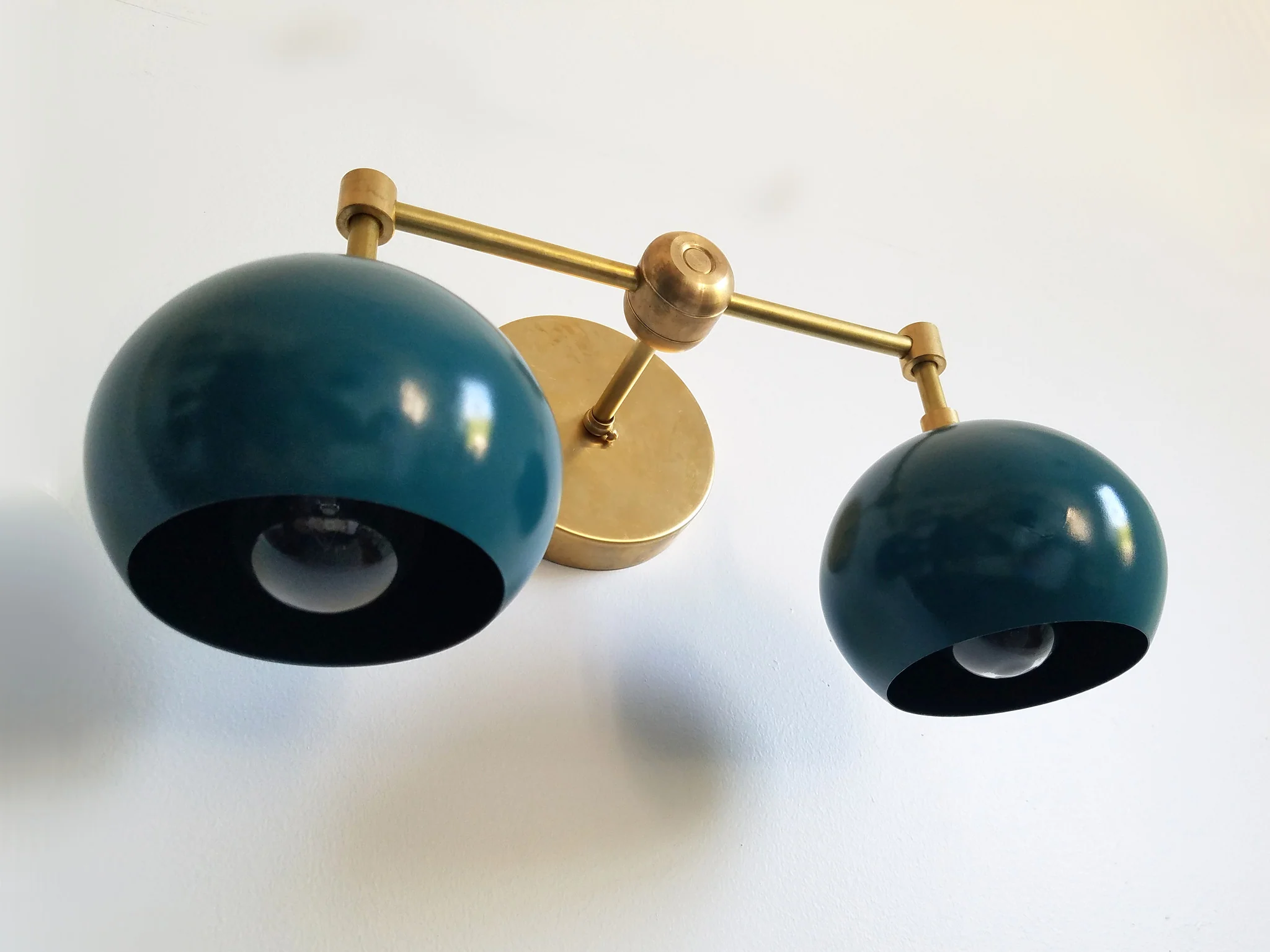 Double Loa Sconce with Lagoon Blue Shades - Image 8