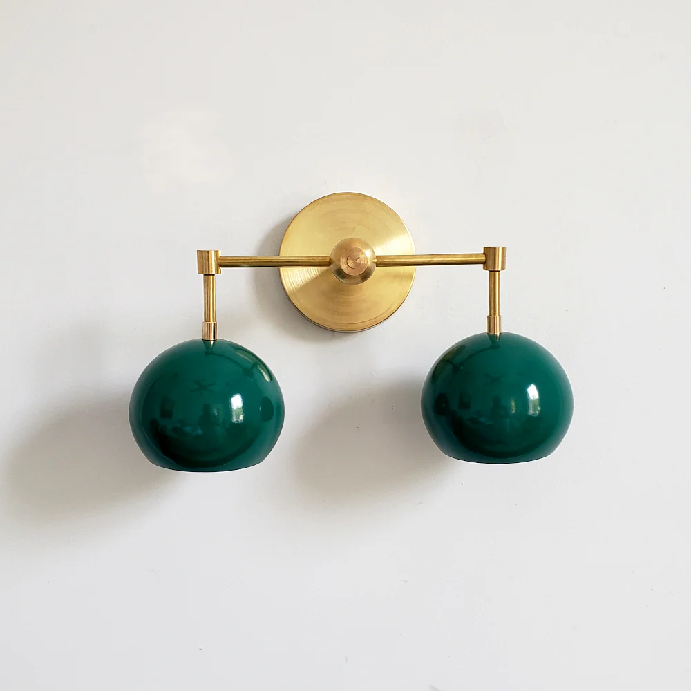 Double Loa Sconce with Mermaid Green Shades - Image 10