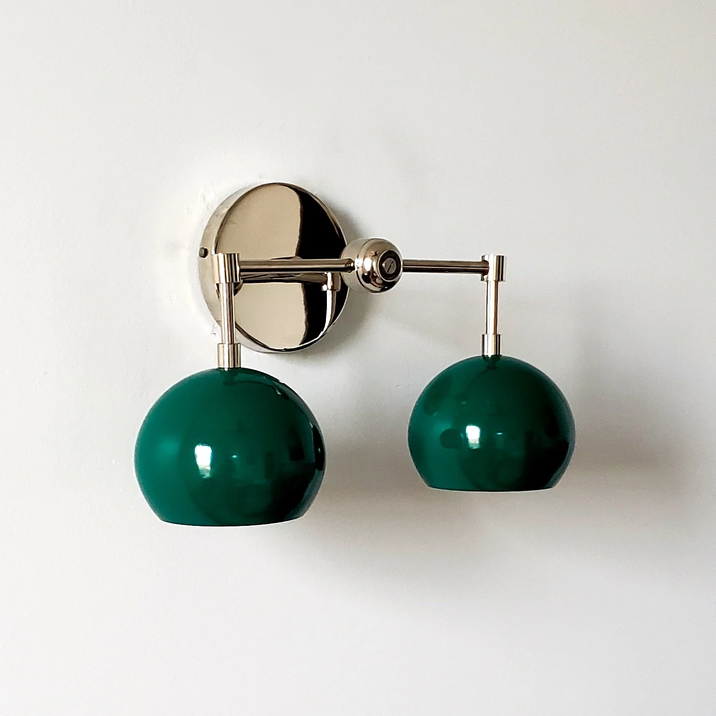 Double Loa Sconce with Mermaid Green Shades - Image 12