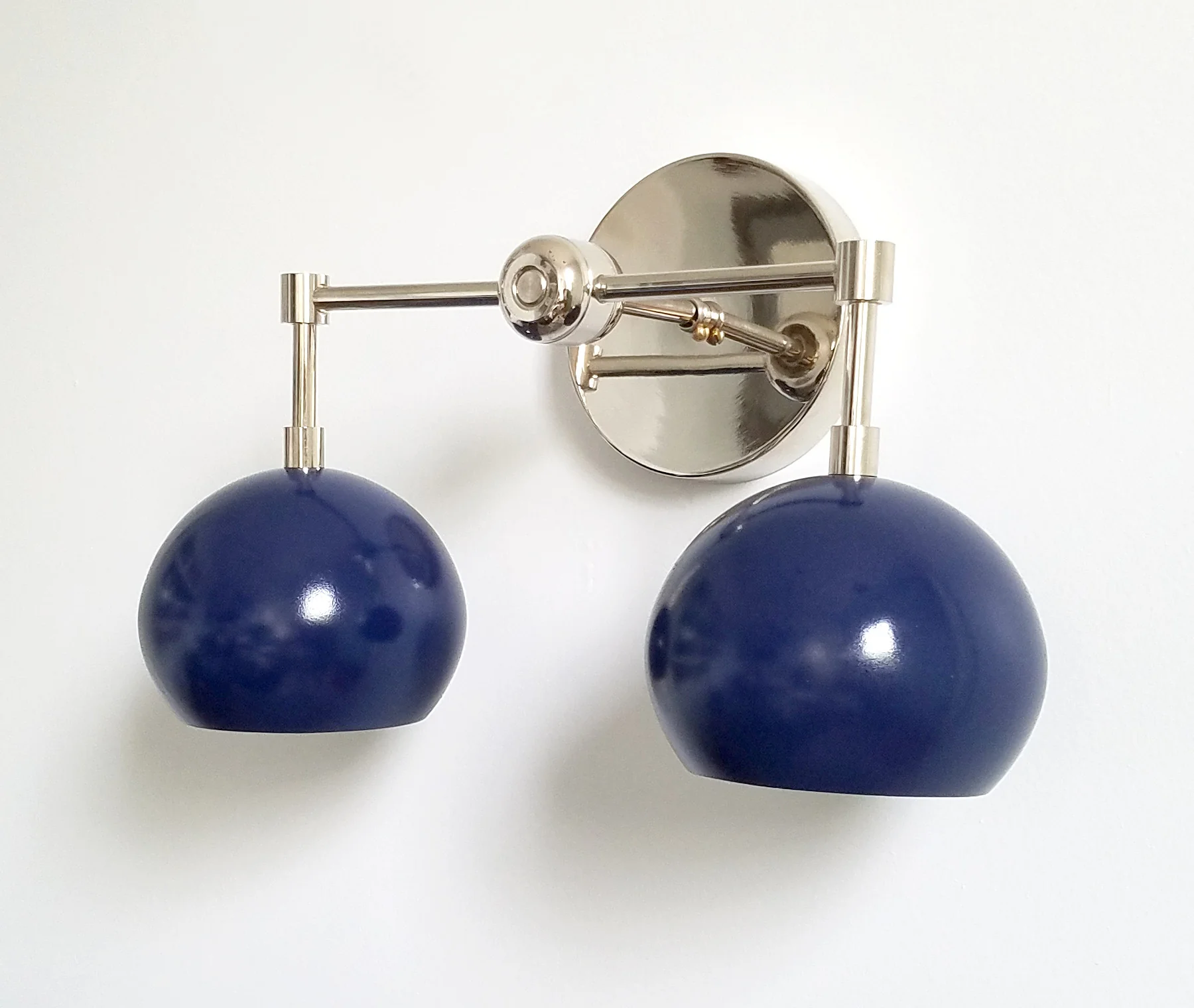 Double Loa Sconce with Navy Shades - Image 10