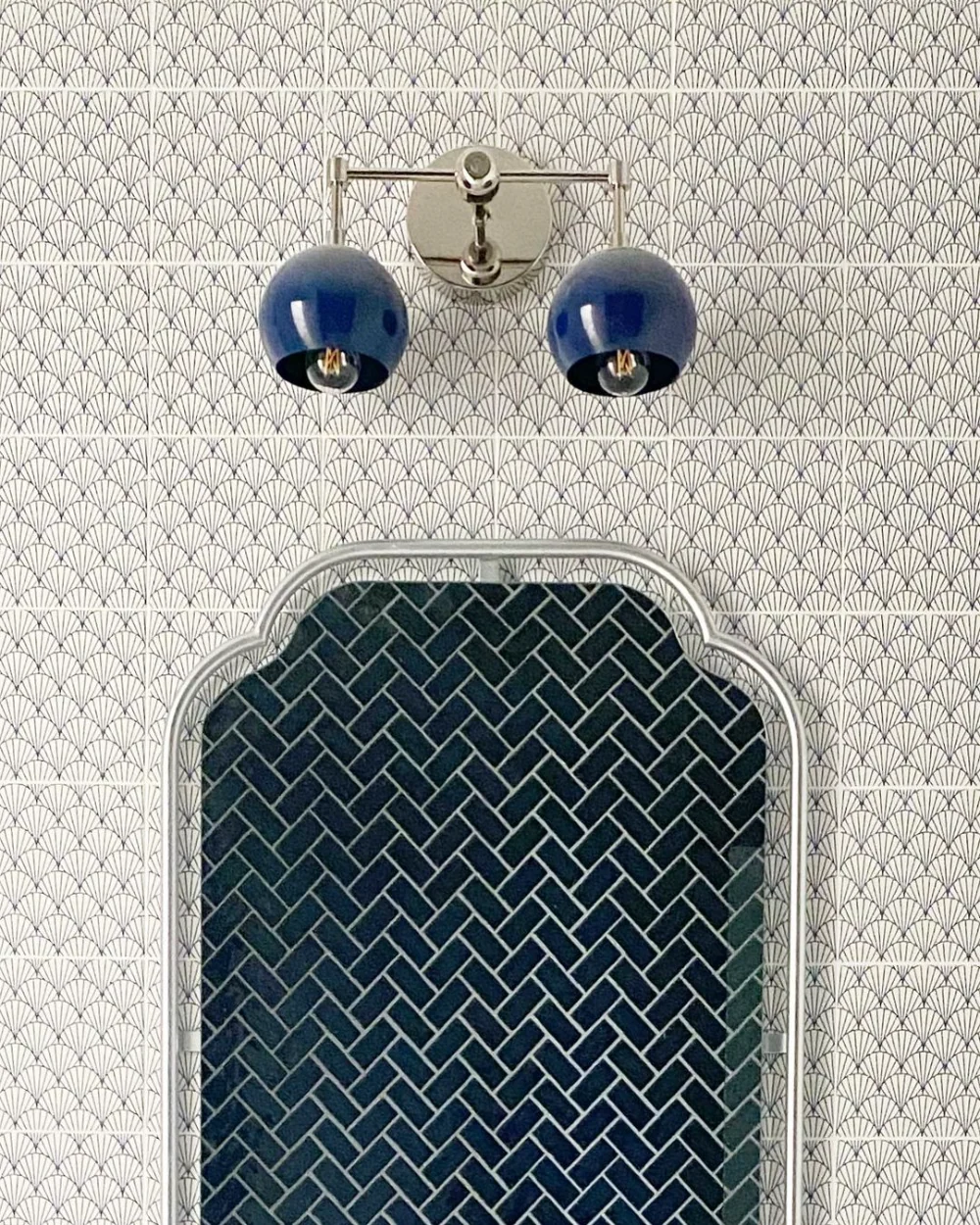 Double Loa Sconce with Navy Shades - Image 5
