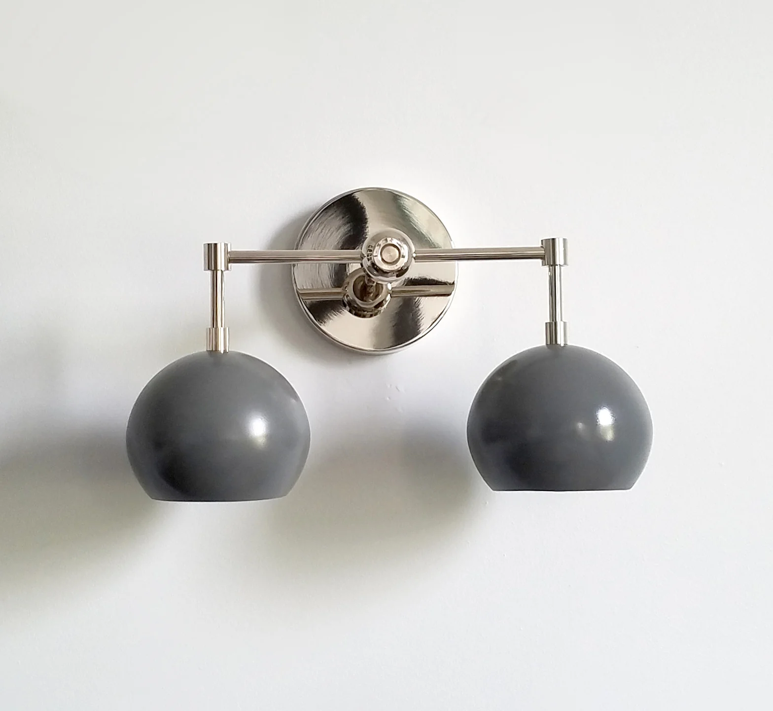 Double Loa Sconce with Slate Grey Shades - Image 3