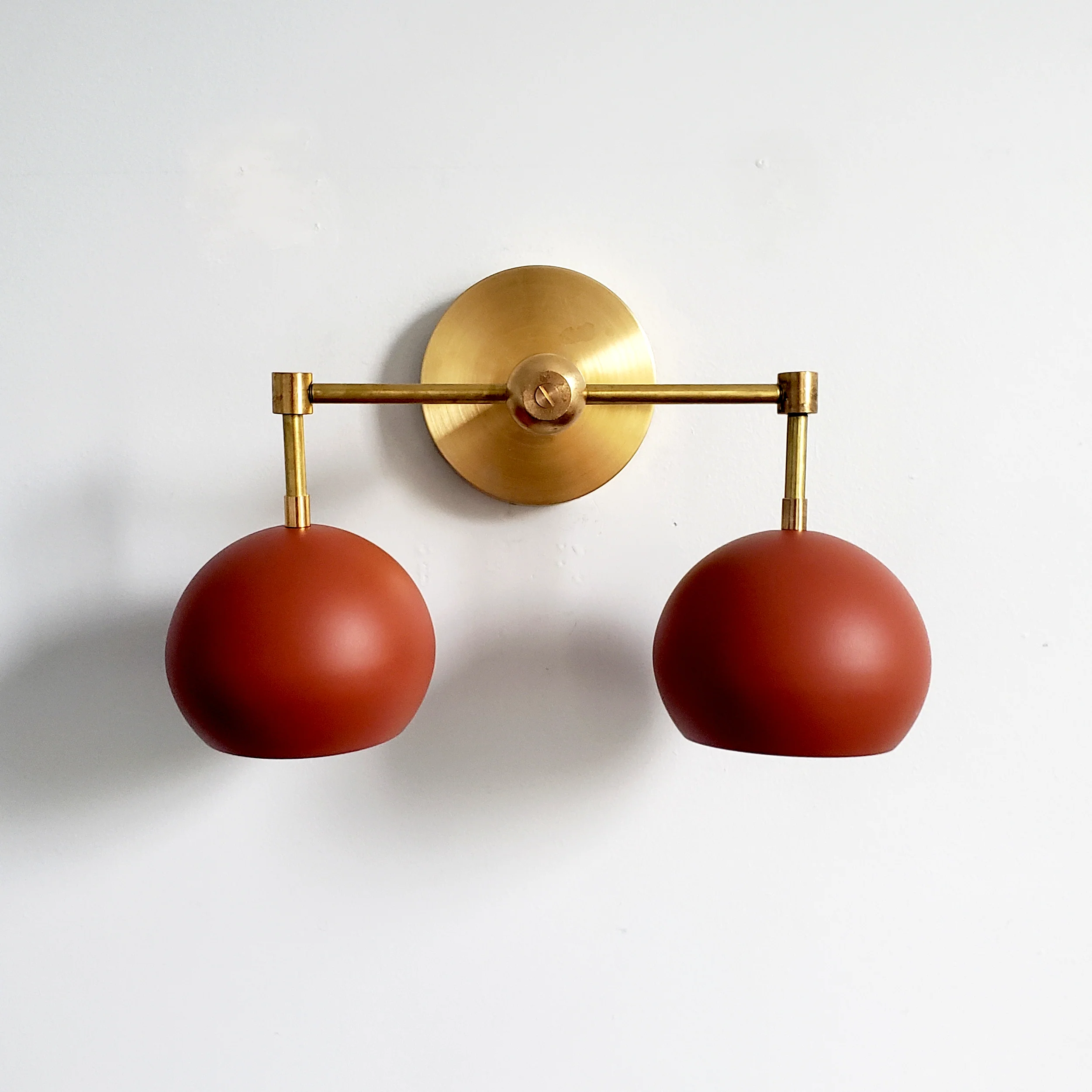 Double Loa Sconce with Terra Cotta Shades - Image 8