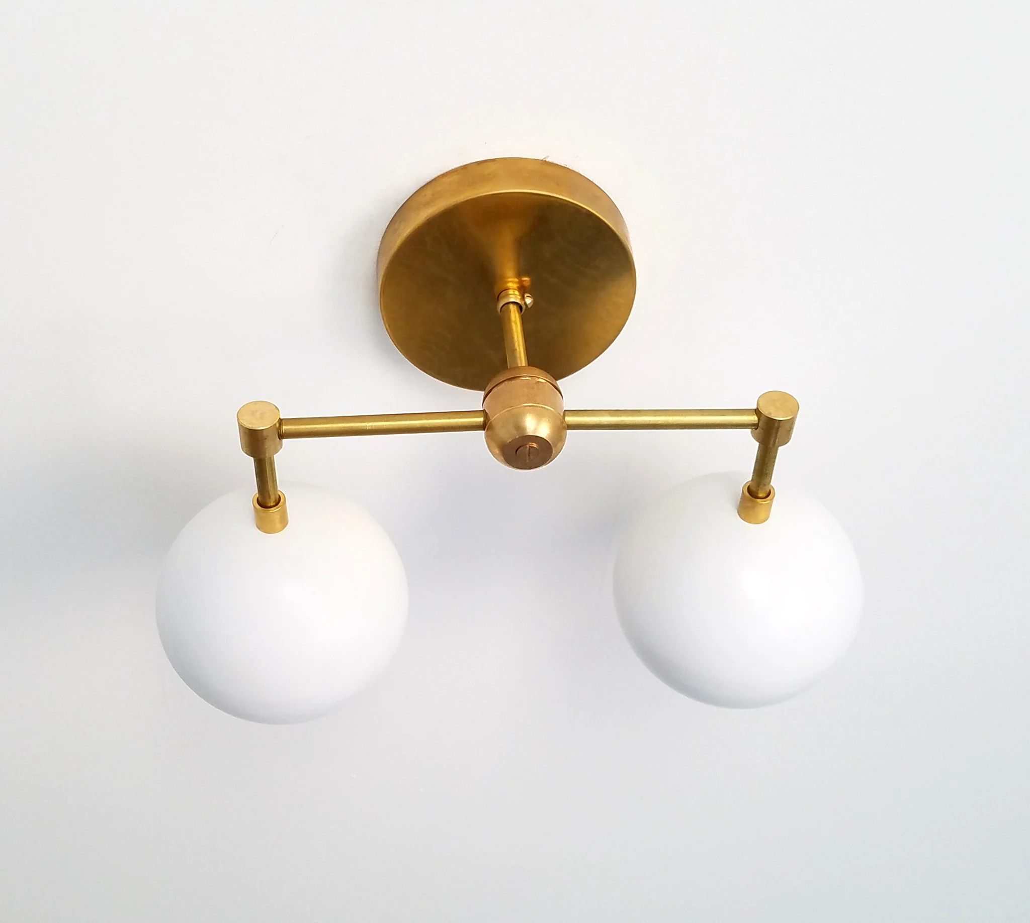 Double Loa Sconce with White Shades - Image 11