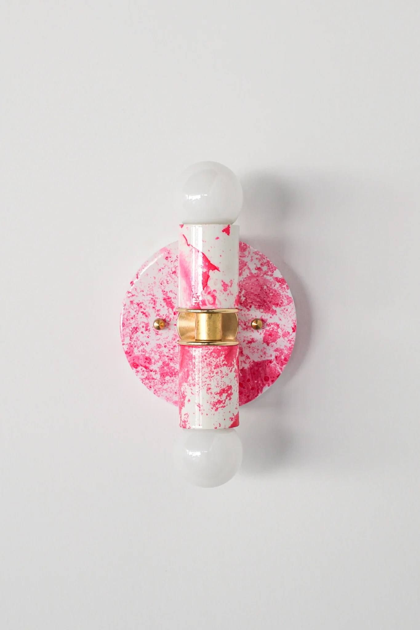 Hot Pink & White Marbled Small Thalia Sconces - Image 25