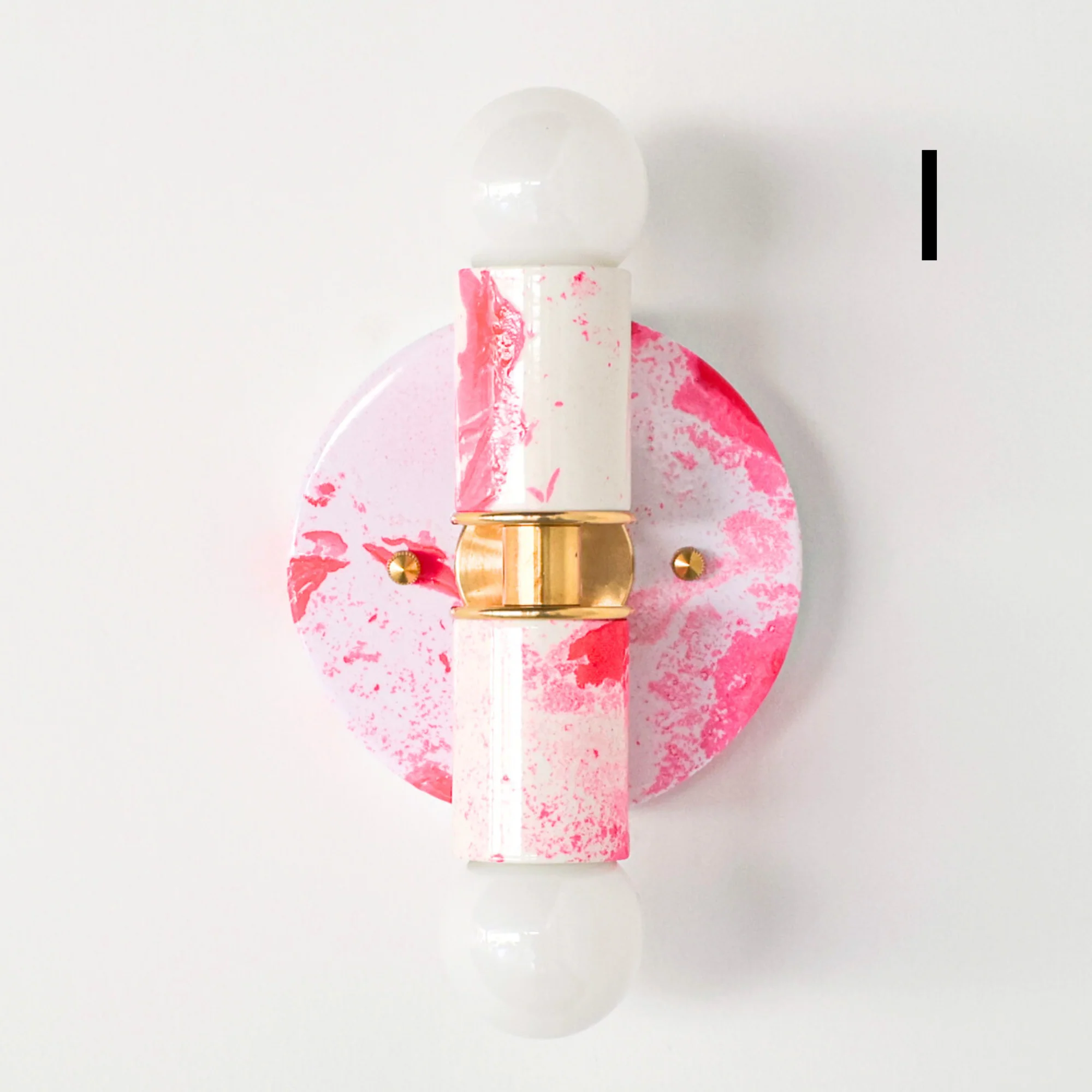 Hot Pink & White Marbled Small Thalia Sconces - Image 26