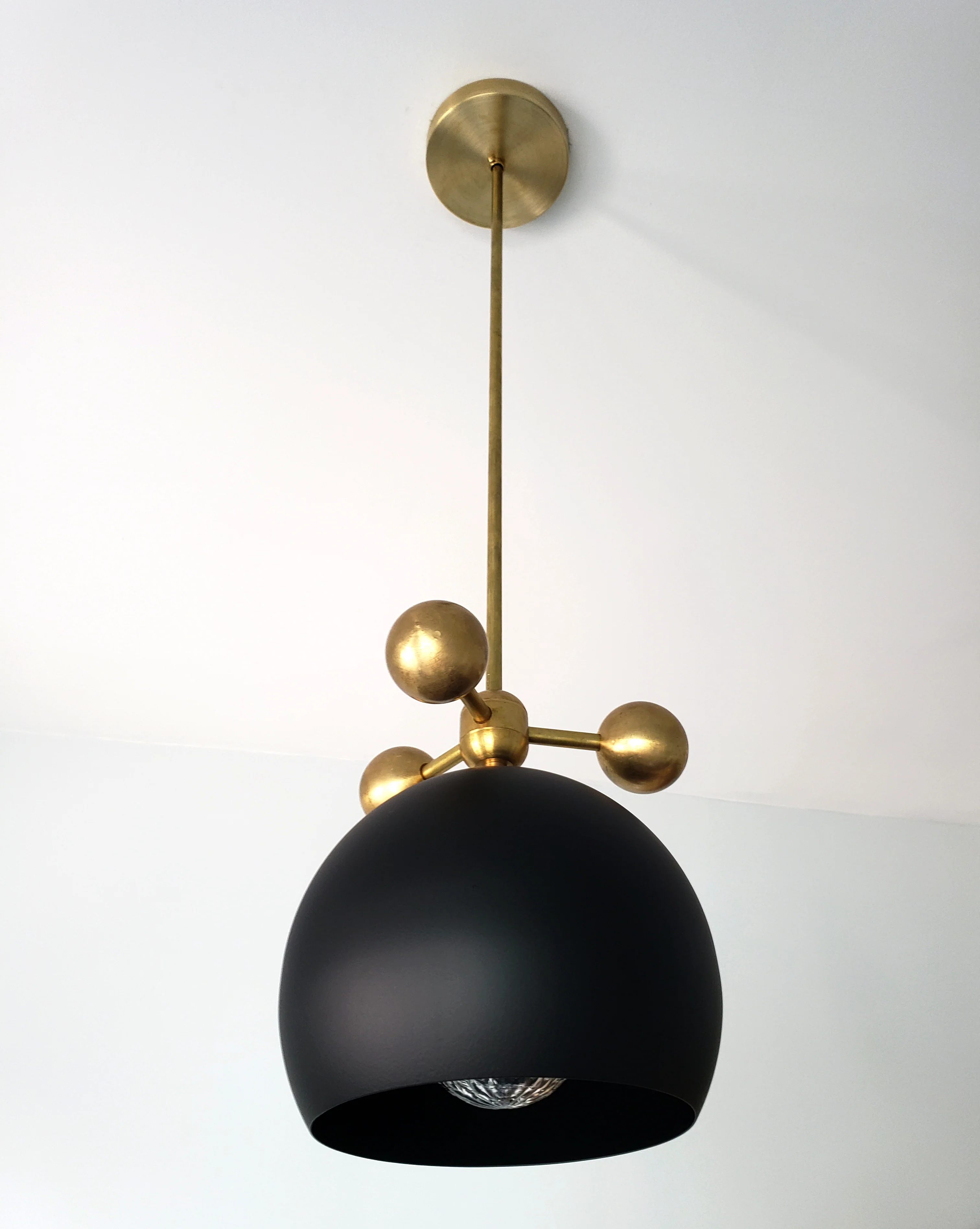 Large Loa Pendant with Brass Orbs - Image 7