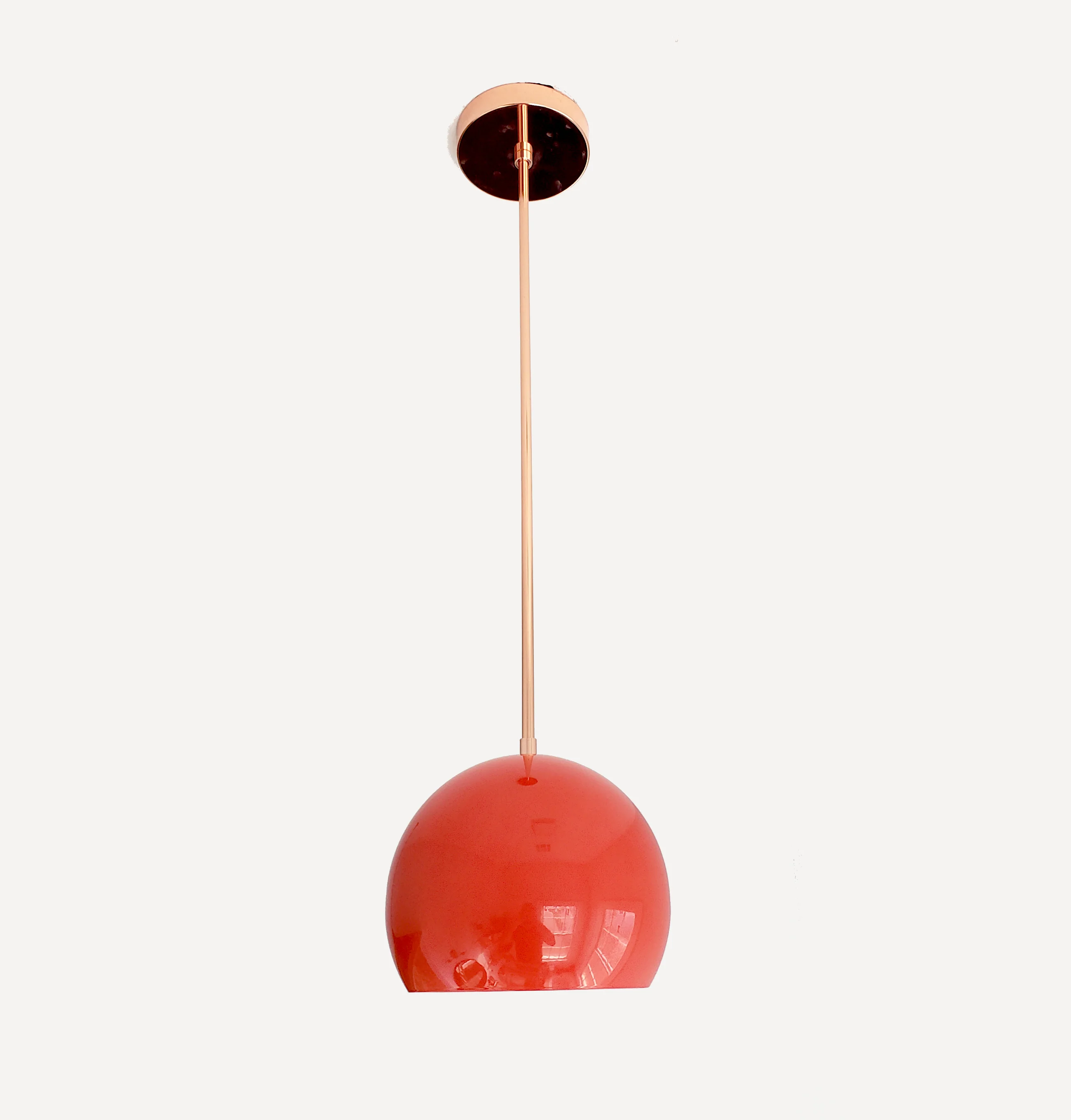 Large Loa Pendant with Flame Orange Shade - Image 3