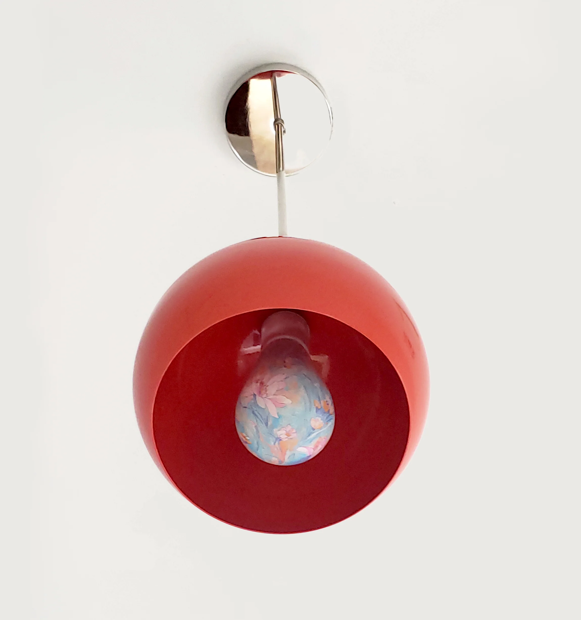 Large Loa Pendant with Flame Orange Shade - Image 5