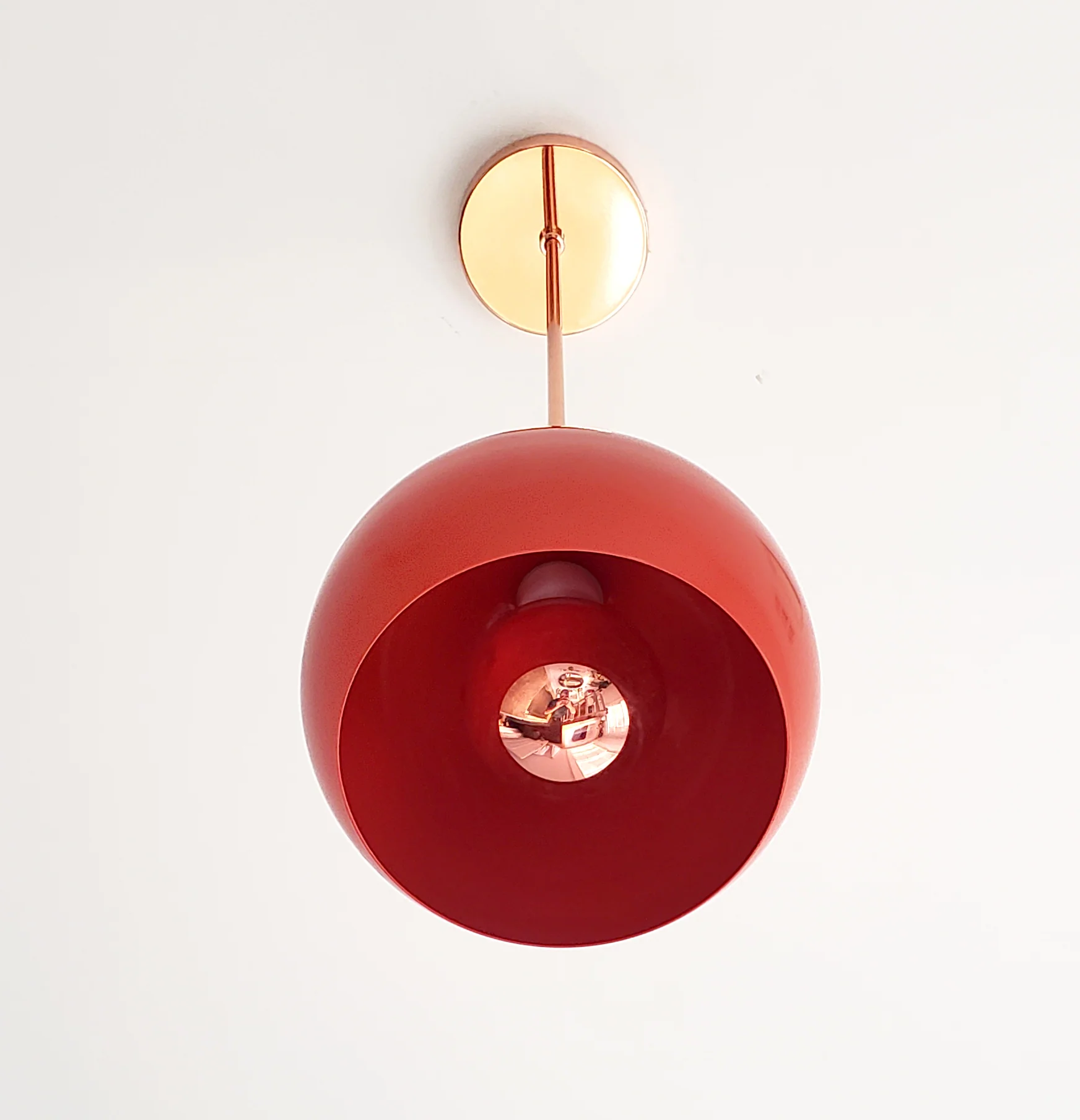 Large Loa Pendant with Flame Orange Shade - Image 7