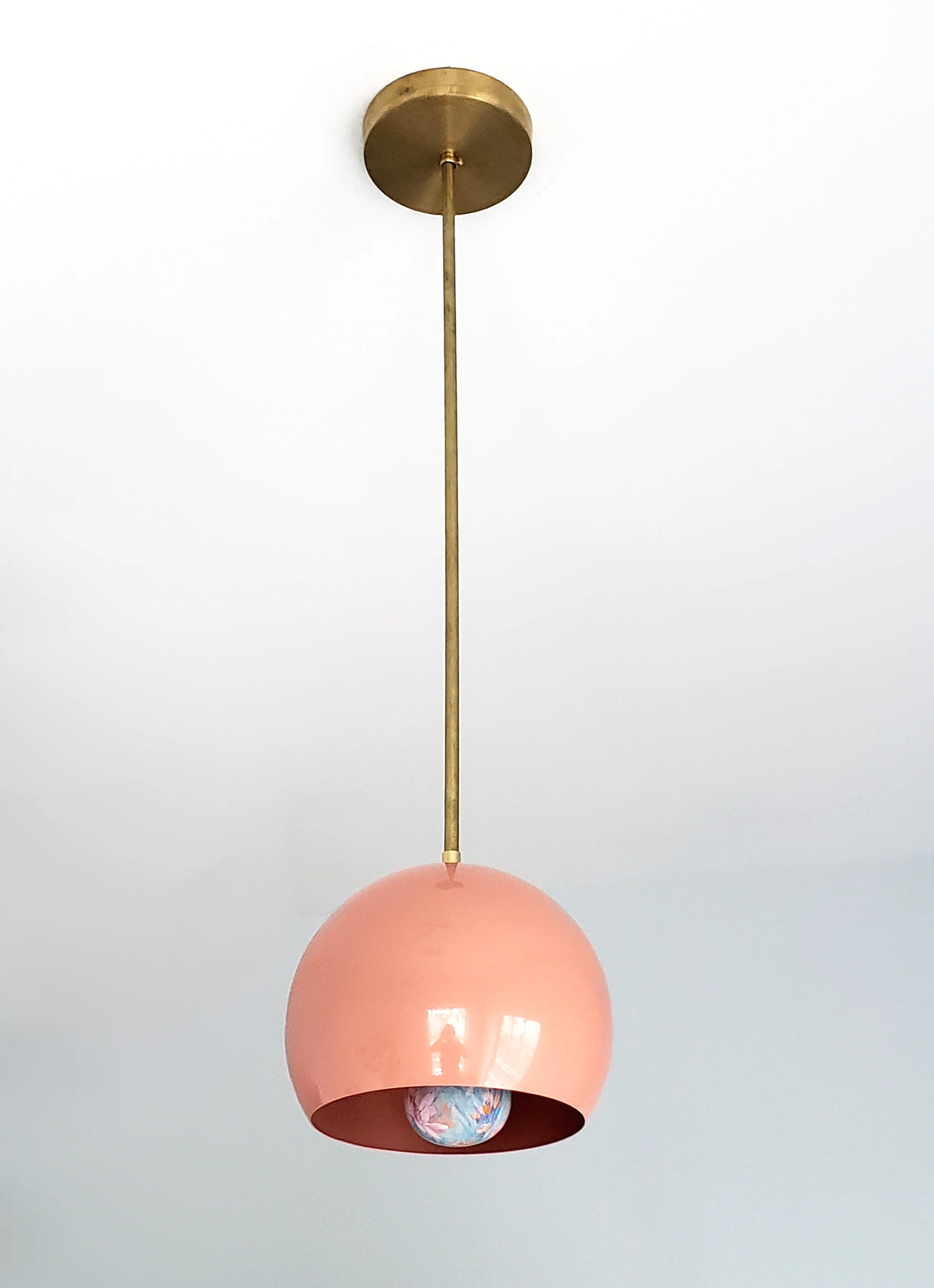 Large Loa Pendant with Peach Shade - Image 3