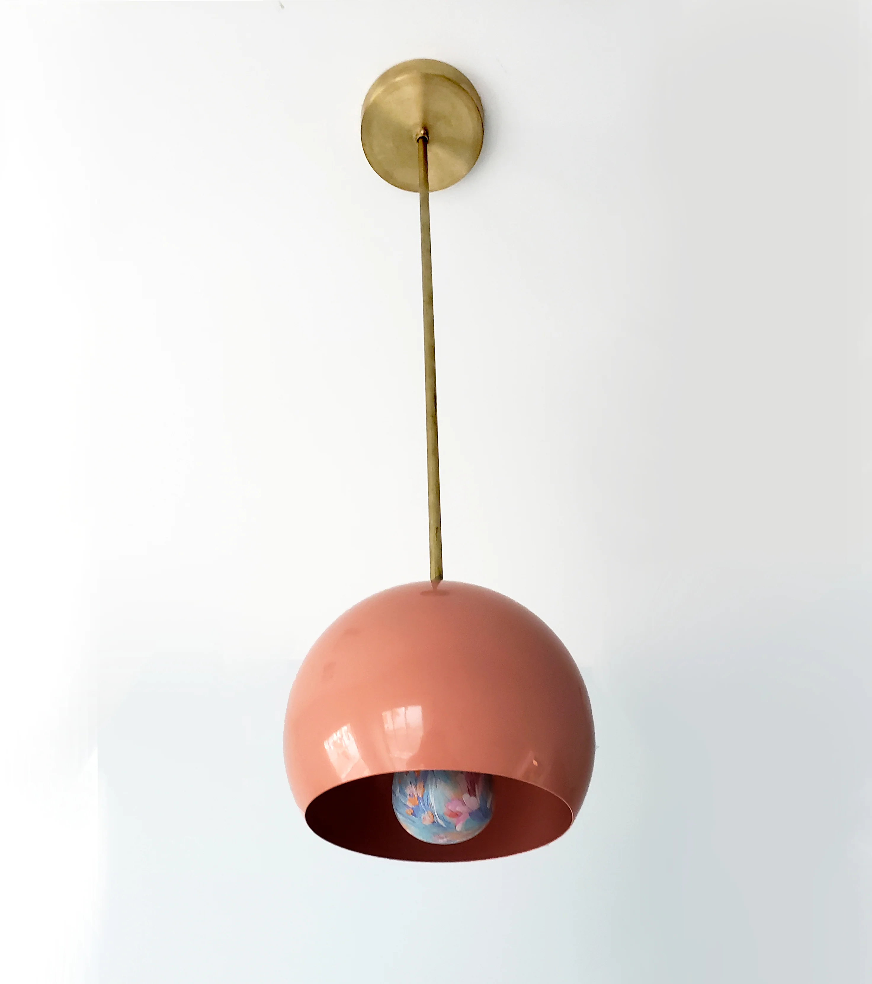 Large Loa Pendant with Peach Shade - Image 8