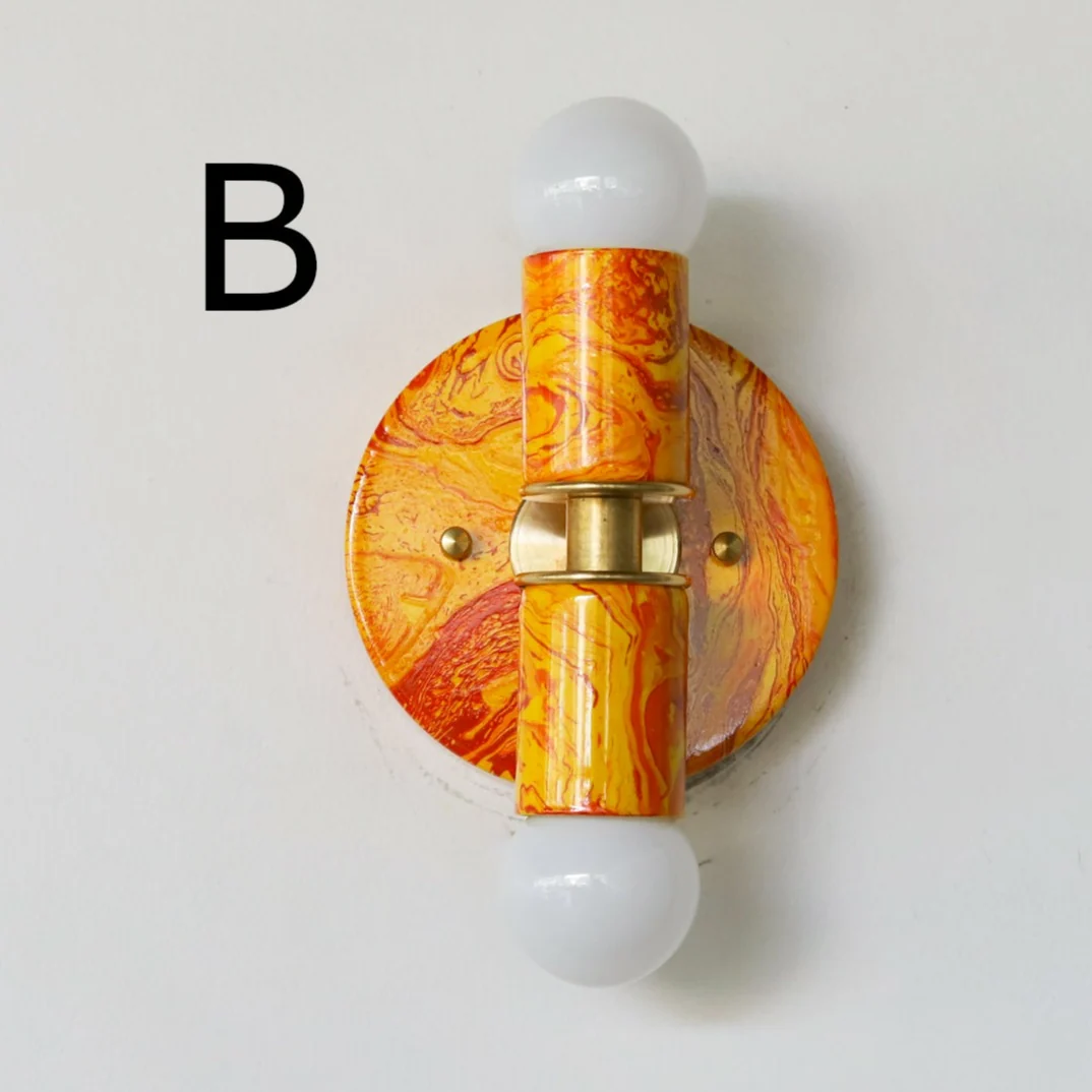 Orange Marbled Small Thalia Sconce - Image 6