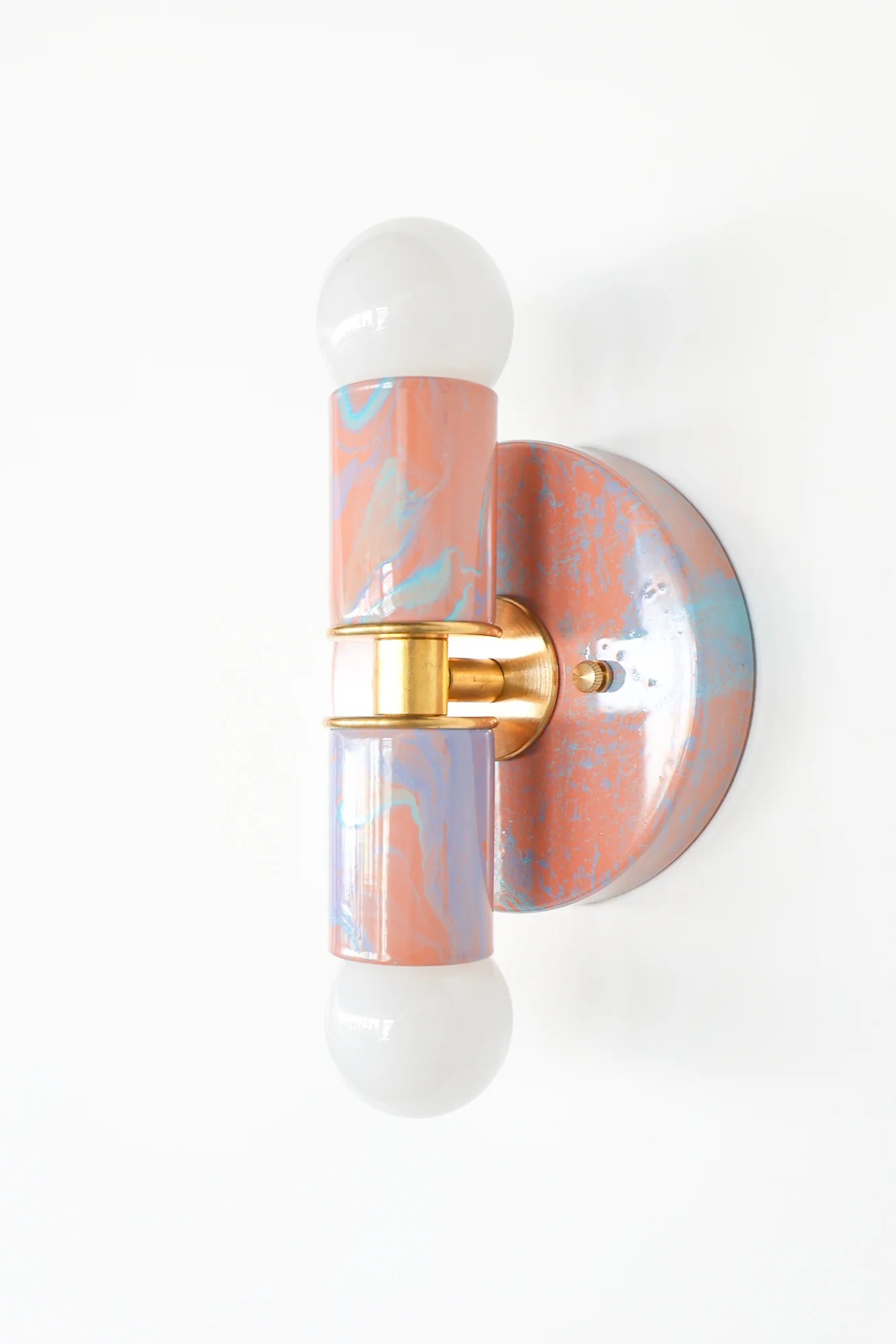 Peach, Lavender, & Light Blue Marbled Small Thalia Sconces - Image 14