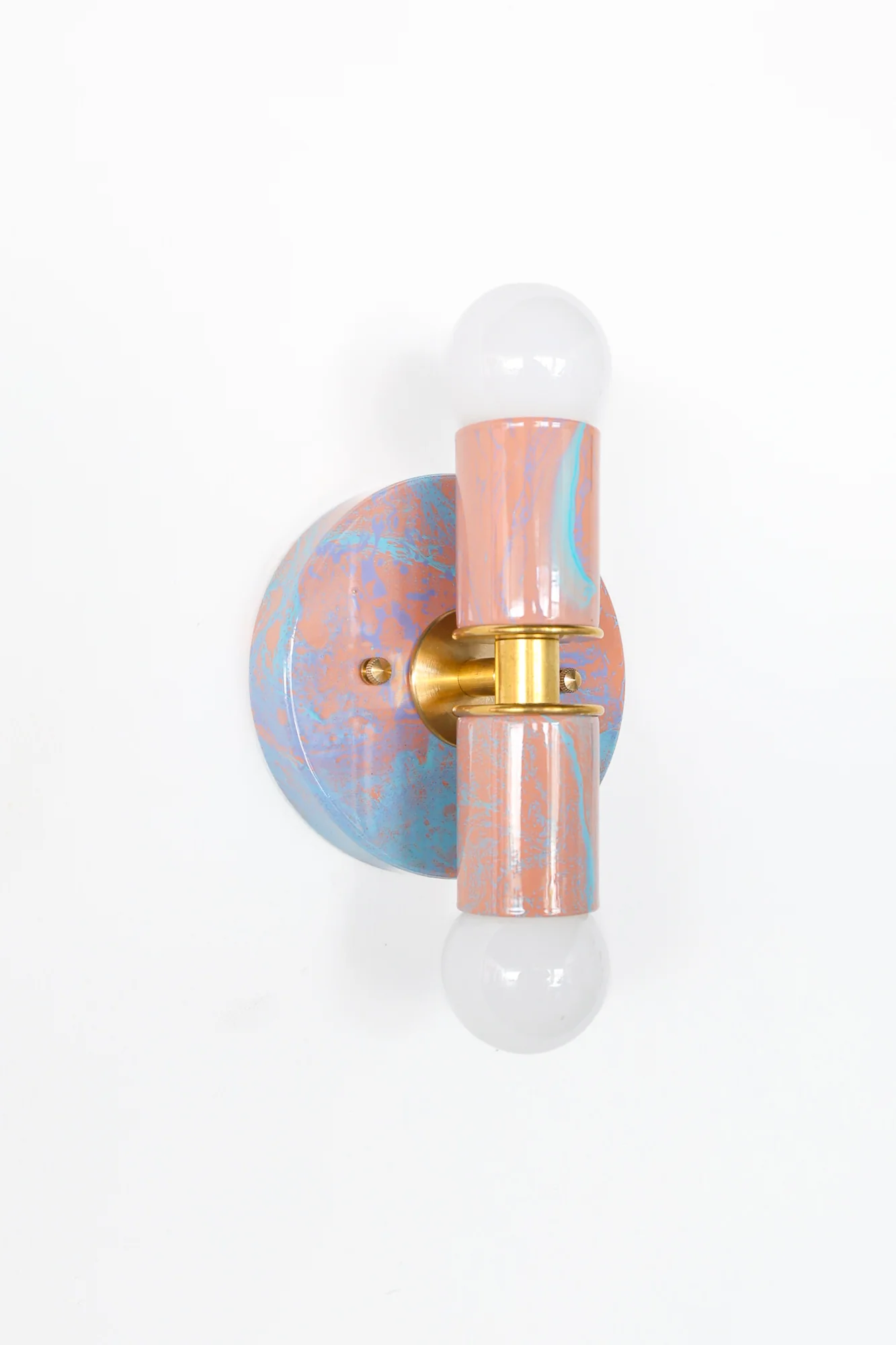 Peach, Lavender, & Light Blue Marbled Small Thalia Sconces - Image 17
