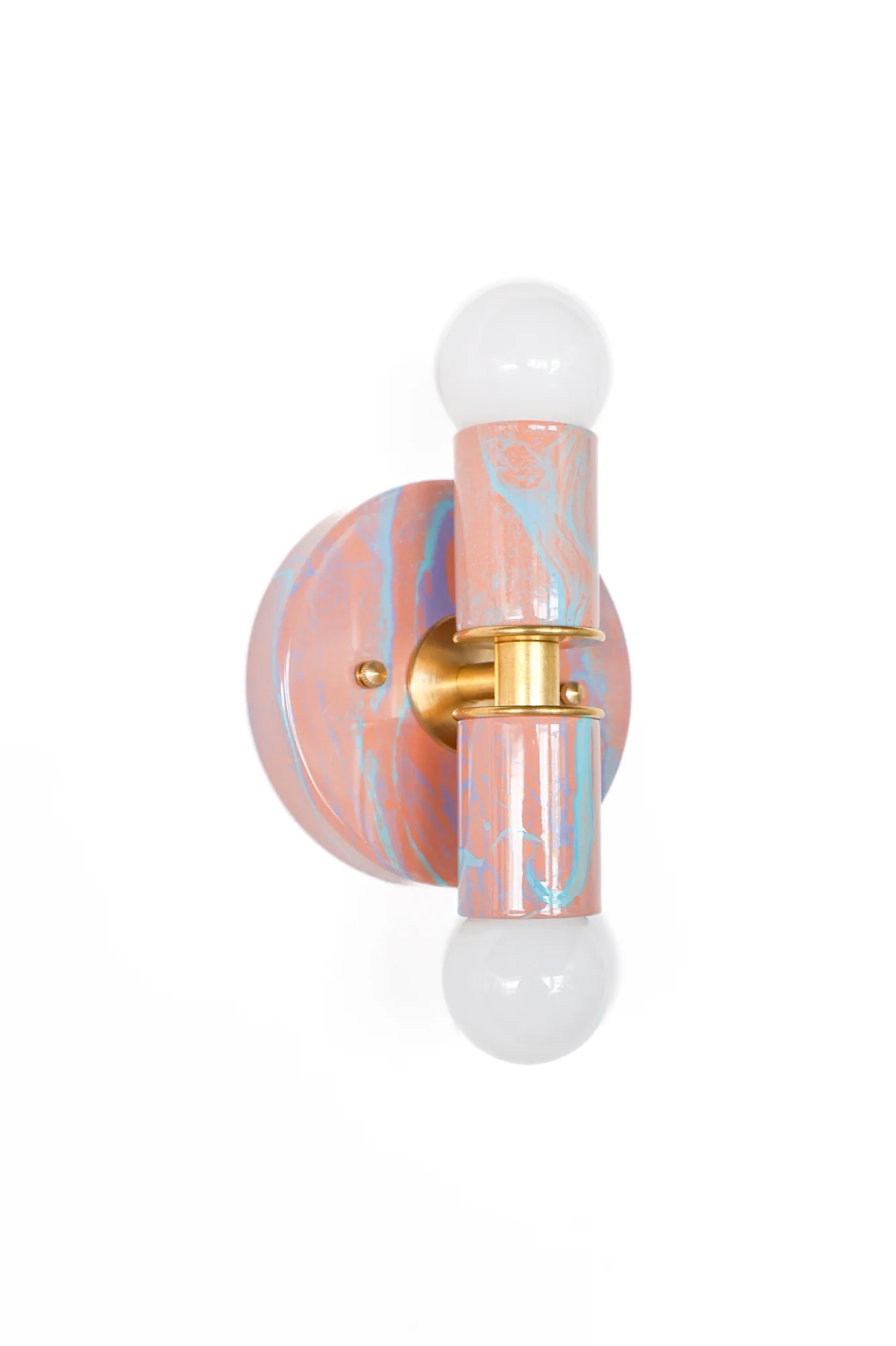 Peach, Lavender, & Light Blue Marbled Small Thalia Sconces - Image 19