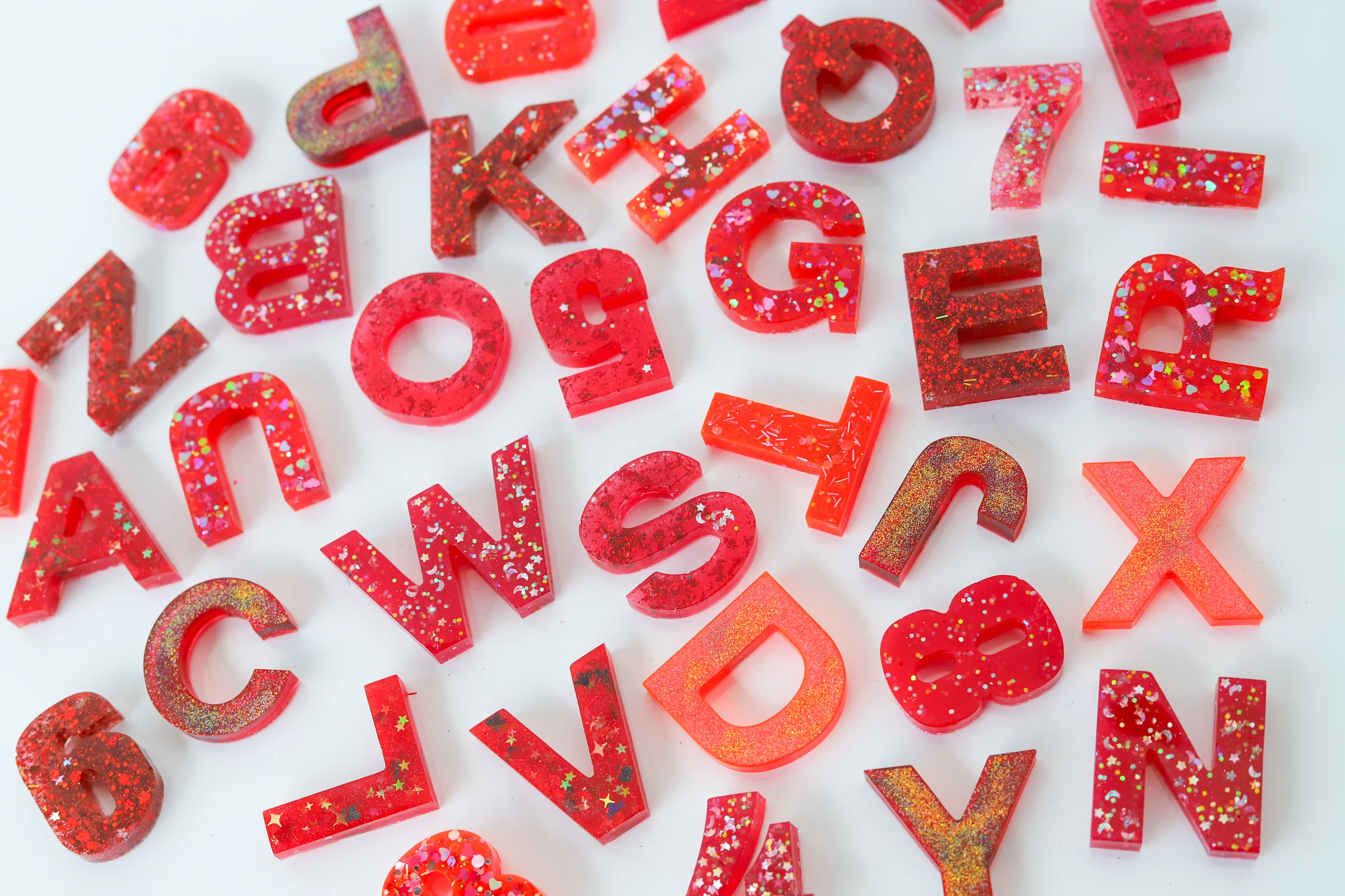 Red Glitter Mix Letters - Image 4