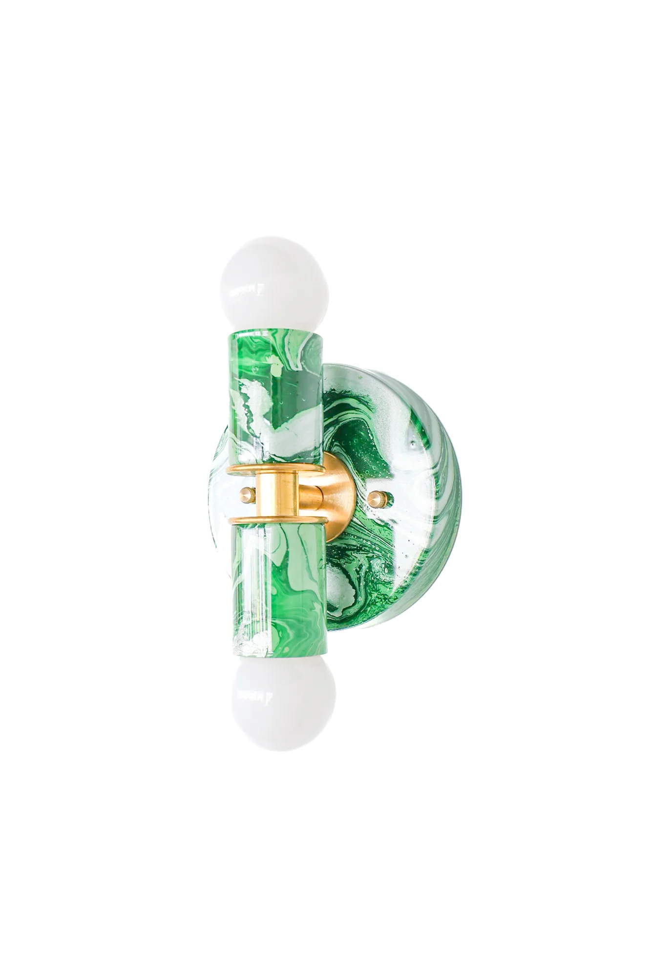 Vista Green, Dark Green, & Silver Marbled Thalia Sconces - Image 8