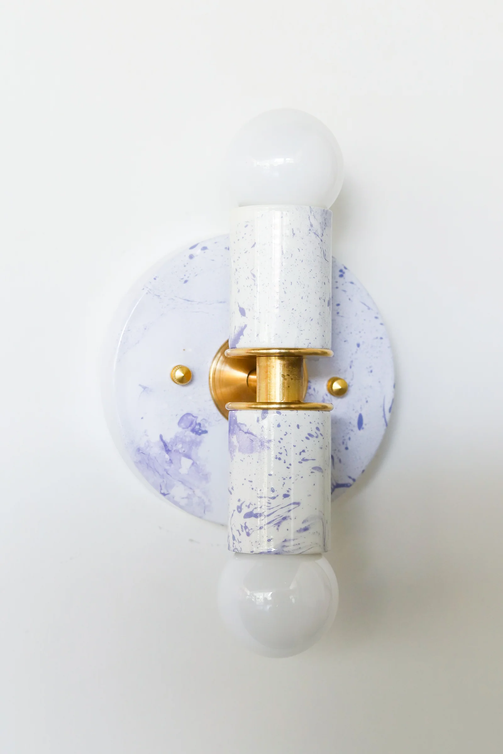 White & Lavender Marbled Small Thalia Sconces - Image 10