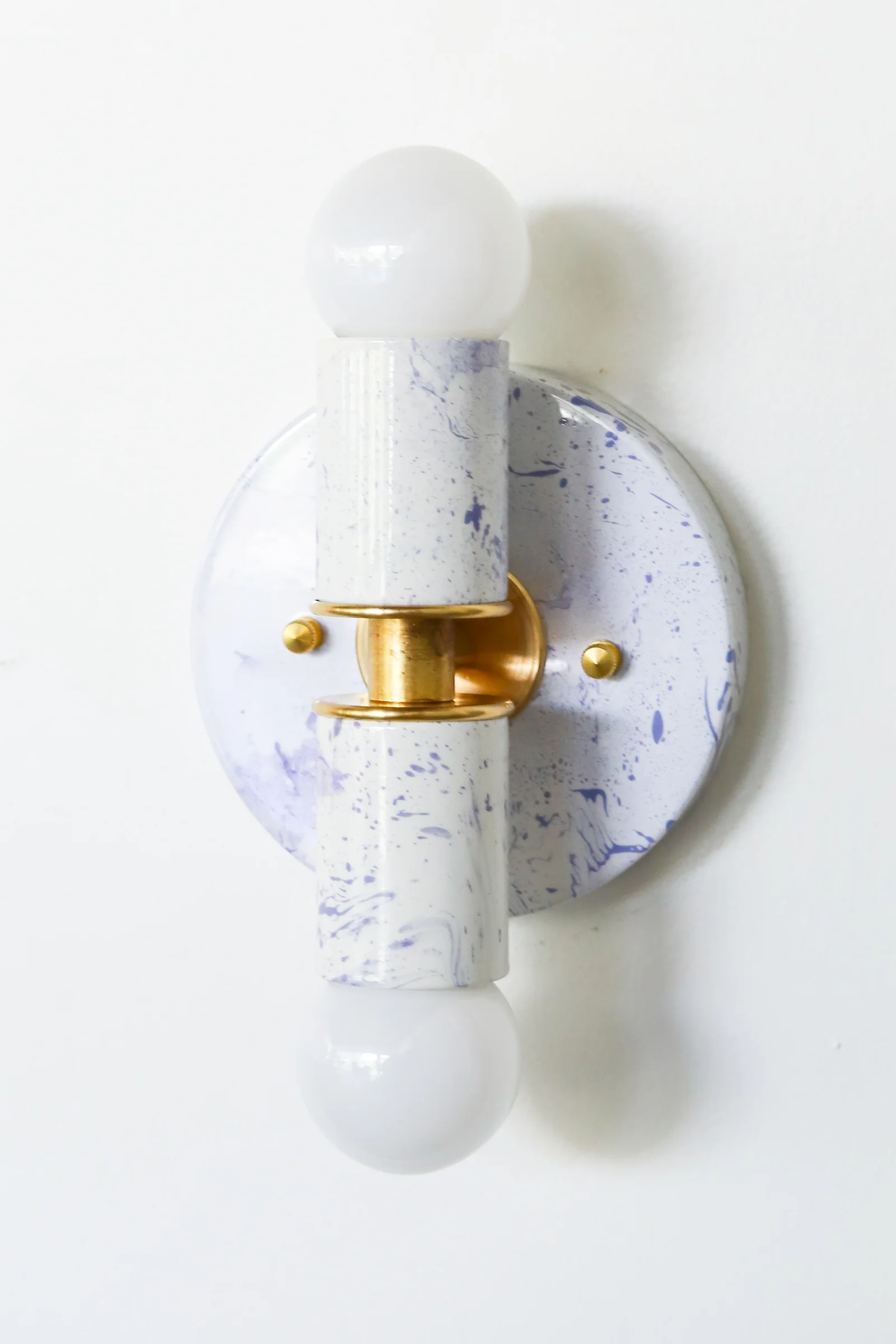 White & Lavender Marbled Small Thalia Sconces - Image 11