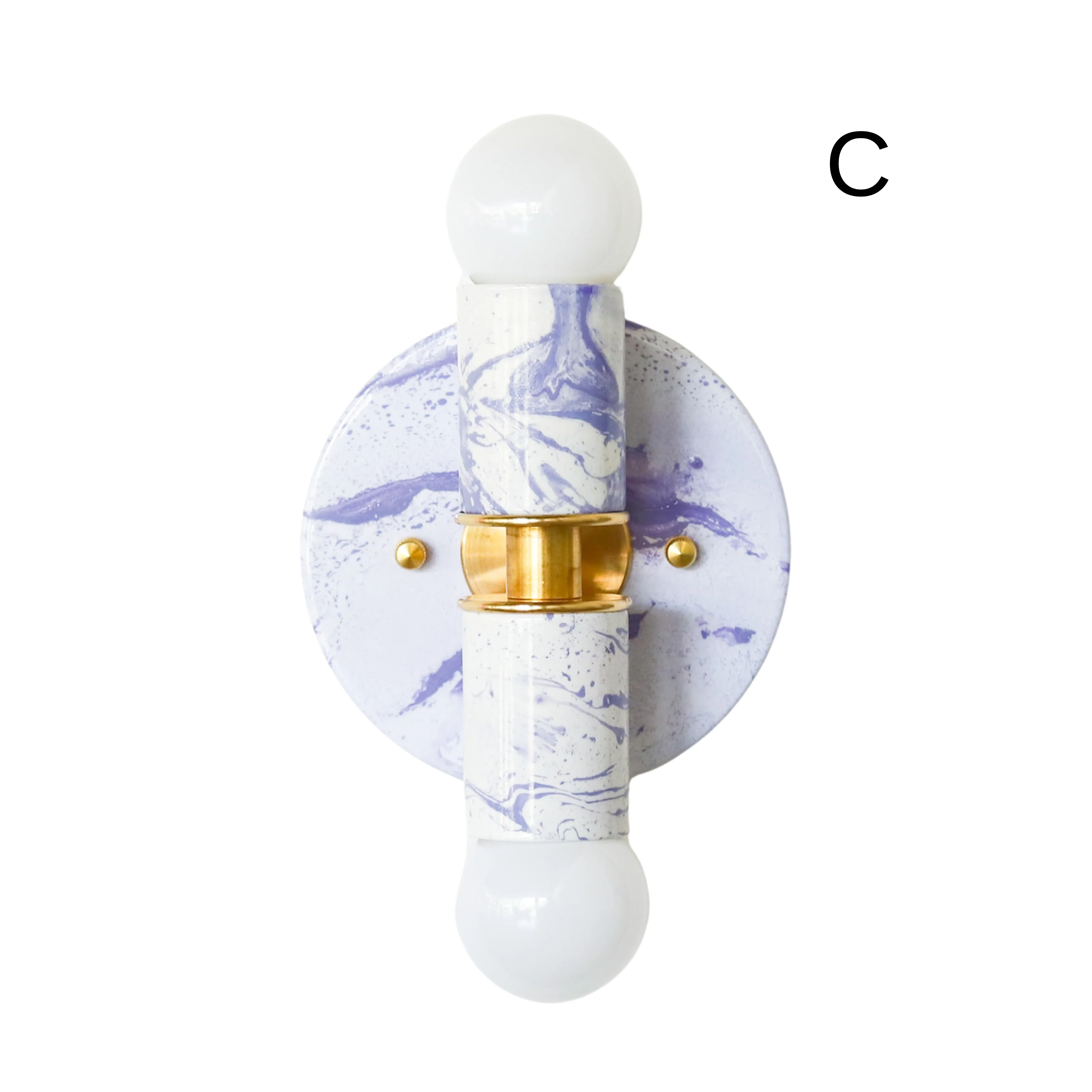 White & Lavender Marbled Small Thalia Sconces - Image 4